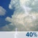 This Afternoon: A 40 percent chance of showers and thunderstorms.  Partly sunny, with a high near 85. West wind around 10 mph, with gusts as high as 25 mph. 