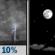 Saturday Night: A 10 percent chance of showers and thunderstorms before midnight.  Mostly clear, with a low around 53. Calm wind. 