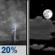 Sunday Night: A 20 percent chance of showers and thunderstorms before midnight.  Partly cloudy, with a low around 54.